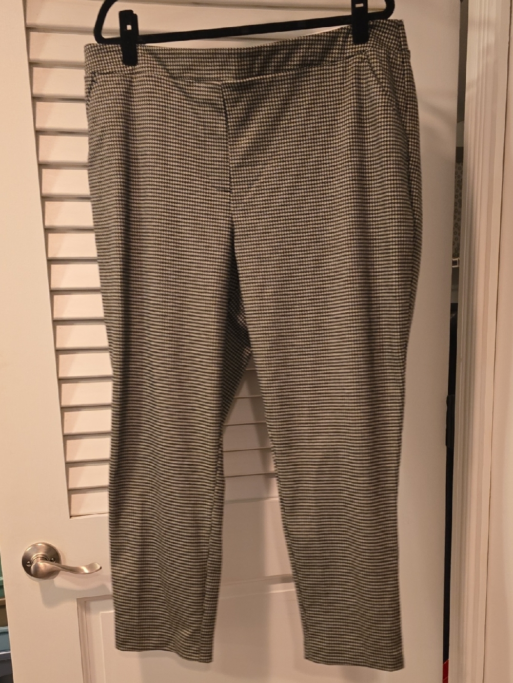 Nine West Black & White Houndstooth Slim Dress Pants